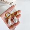 Trendy Irregular Pearl Earrings: European & American Retro Luxe Ear Hoops & Cuffs