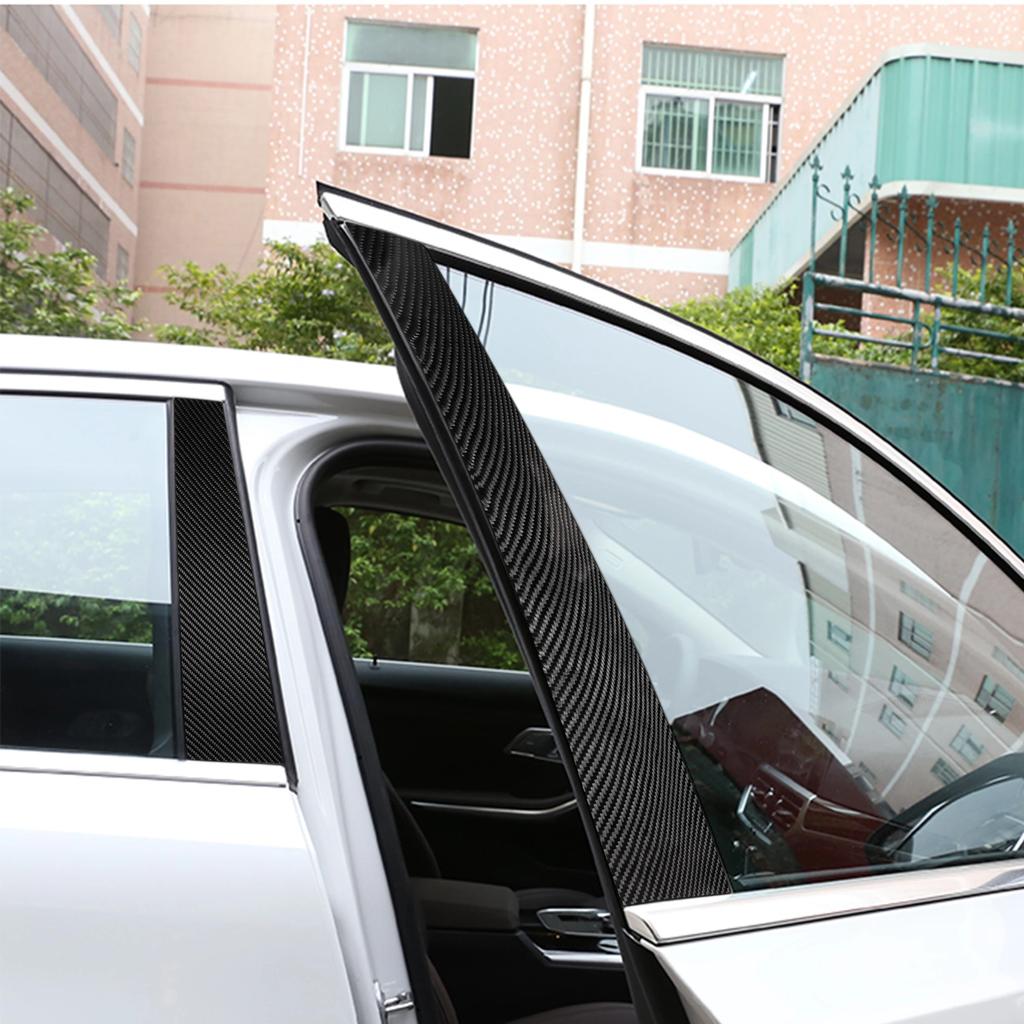 6 шт. Наклейки на окна автомобиля, декоративная накладка на центральную колонку, карбоновое волокно для BMW 3 серии G20 G28 325li 330d 335, автомобильные аксессуары