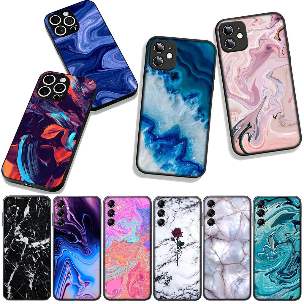 Для Samsung Galaxy A25 A37 A57 A12 A14 A50 A51 A70 A71 A72 A21S A04 M15 Note 20 9 8 10 Чехол Мраморная текстура Цветочные обои