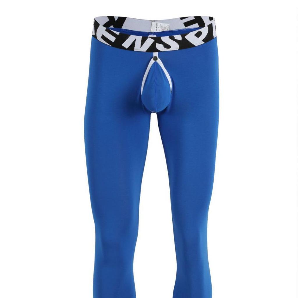 Мужские хлопковые базовые леггинсы для кросс-кантри: Фронтальная застежка, Высокая эластичность, Дышащий, Плотно прилегающий, U-выпуклый дизайн, Длинное нижнее белье.