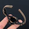 Прекрасный черный оникс, драгоценный камень, медная проволока ручной работы, регулируемый браслет для нее