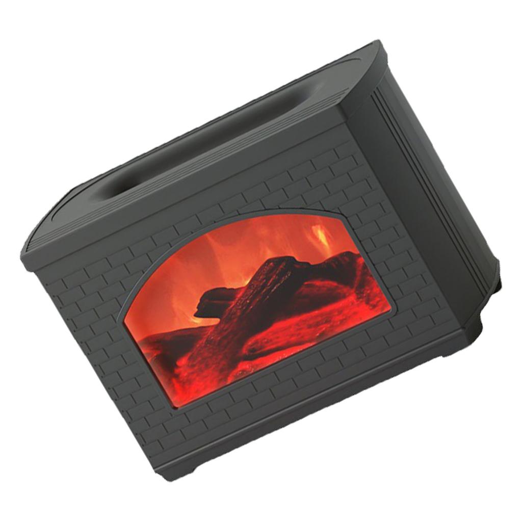 270 мл Увлажнитель воздуха с эффектом тумана, дизайн имитации камина, защита от отключения питания, диффузор огня для дома, черный