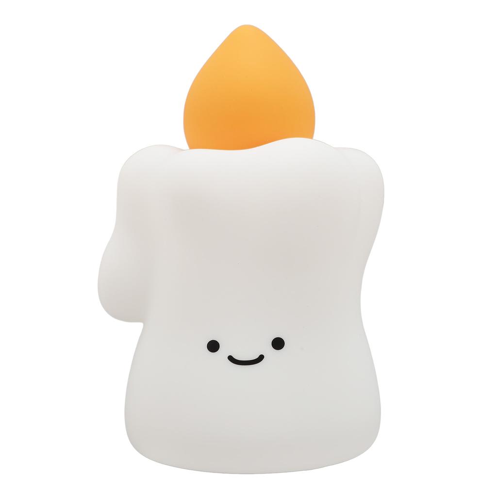 Ночной светильник в форме милой свечи на день рождения, теплый свет, регулируемая яркость, силиконовый светодиодный ночник для спальни