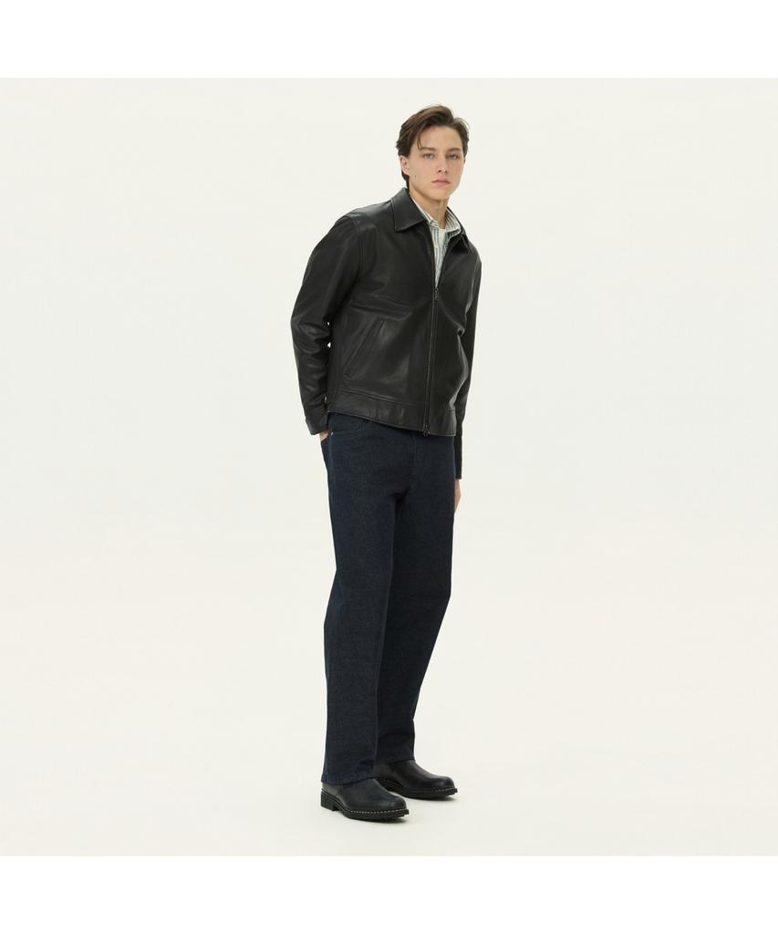 Henry Cottons Vegetable Leather Zip-Up Jacket Ahudm26111Bkx