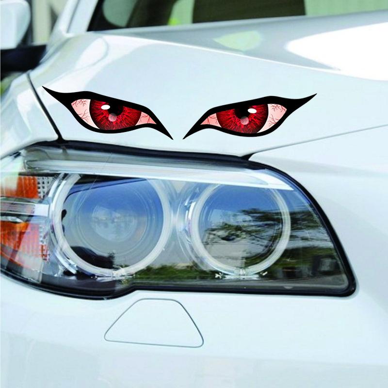 Автомобильная наклейка 3D Глянцевая Красная Аниме Глаз Автомобильная Наклейка - Для Зеркала Заднего Вида Бокового Зеркала, Привлекательный Дизайн Глаза Персонажа Наклейка