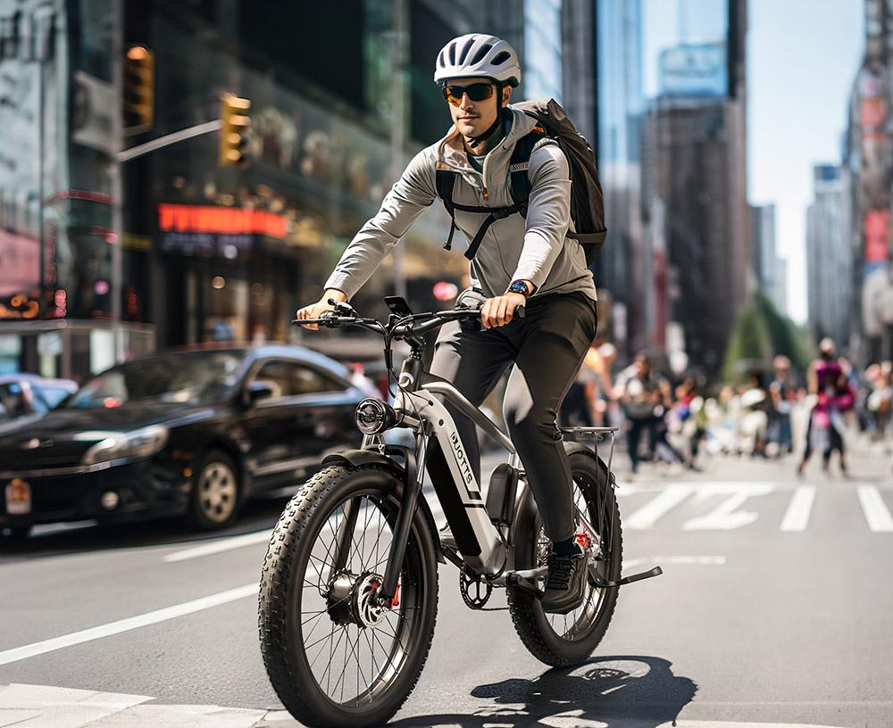 DUOTTS F26 Electric Bike 750W*2 Dual Motors LG 17.5Ah Battery 26*4.0 Fat Tire 55km/h Max Speed 55 Degree Climbing-Silve