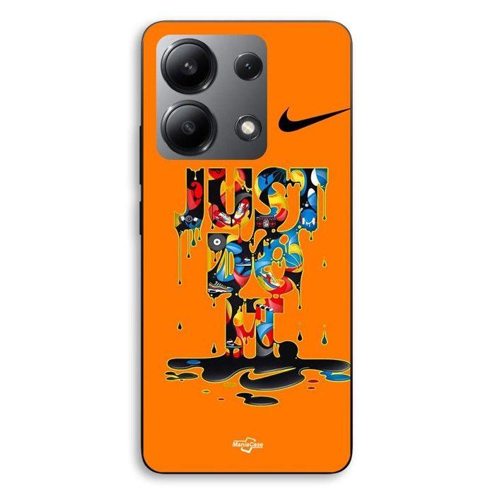 Coque de téléphone - MANIACASE - Xiaomi Redmi Note 13 4G - Noir - Silicone TPU - Motif Graffiti Nike Just Do It