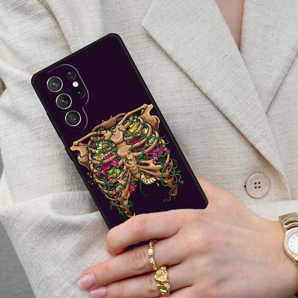 HUMAN ANATOMY heart flower Cell Phone Case for Samsung Galaxy S26 Ultra S25 S24 S23 S22 S21 S20 Note10 Cover