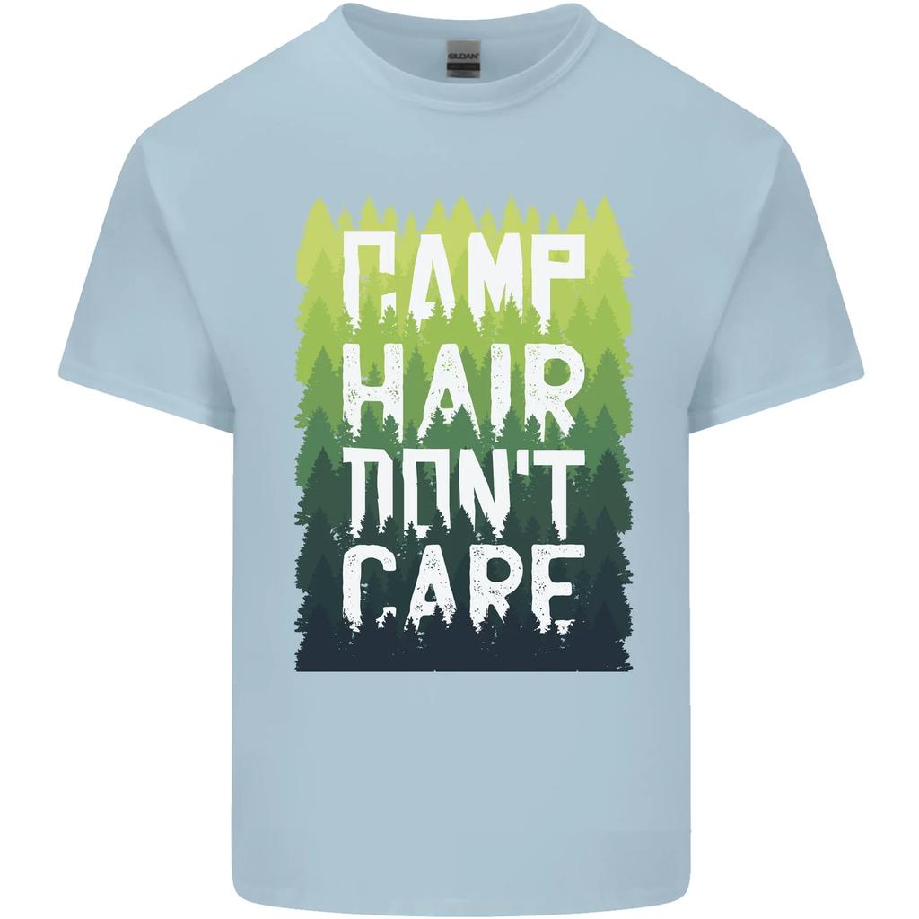 Camp Hair Dont Care Funny Caravan Camping Kids T-Shirt Childrens