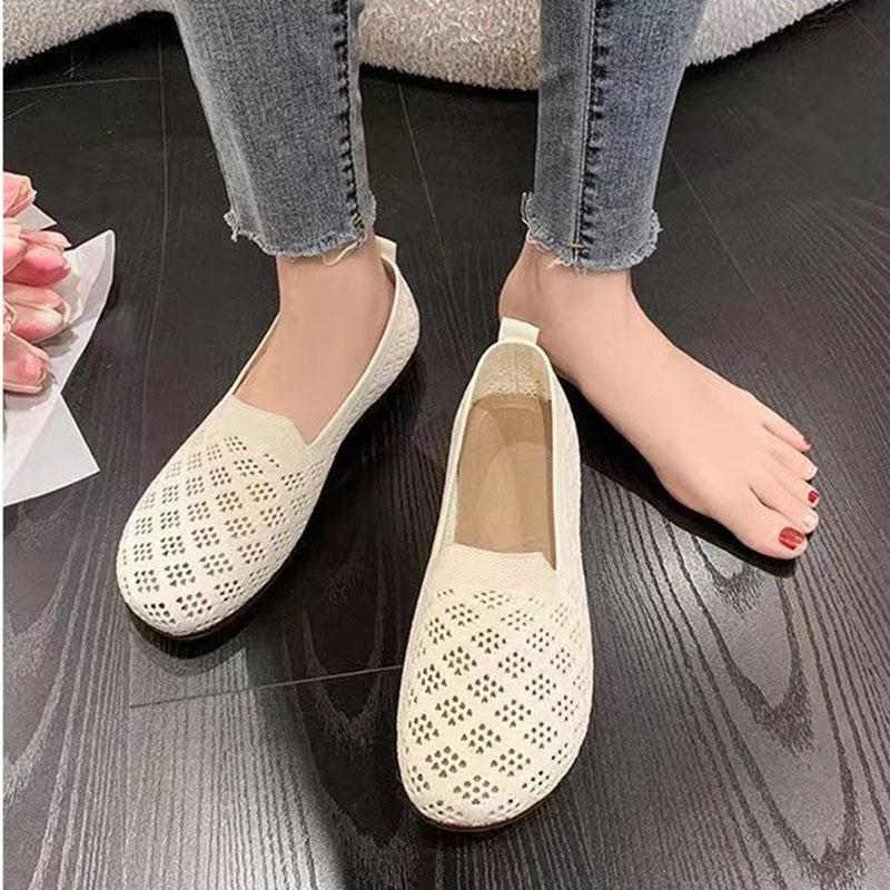 Summer Women Ballet Flats Slip On Women Nurse Shoes Sweet Hollow Summer Female Shoes Casual Women's Flats