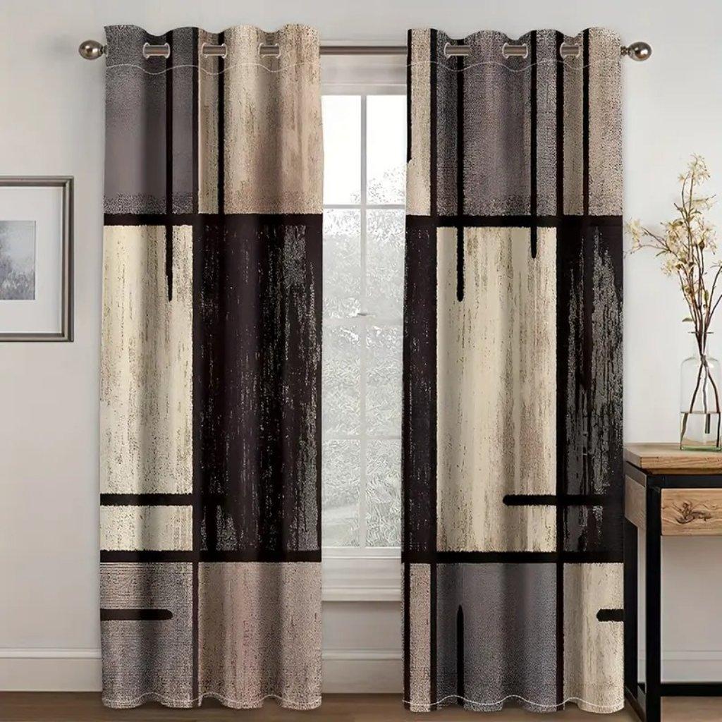 Комплект из 2 шт. Шторы с принтом кошек и абстрактных картин для гостиной, 2 шт. Доставка, тонкие затемняющие шторы для гостиной, спальни