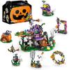 6 In 1 Halloween Prank Haunted House Small Particle Building Blocks Set Assembly Model Puzzle Toy Holiday Gifts for Children