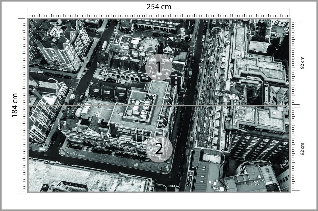 Photomural London Black And White Structural Vinyl 254x184