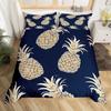 Pineapple black gold quilt cover Down quilt cover 3D digital printing kit Bedroom bedding set Three-piece set