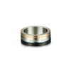 Rockyu brand ring men's Fashionable silver pink gold black Triple rotation ring No. 14 stainless engraved ring fashion accessories