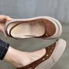Модная кожаная женская обувь Белые кроссовки Сабо Платформа Женская обувь Натуральная кожа Повседневная Медсестра Летние Криперы Платье Ажур