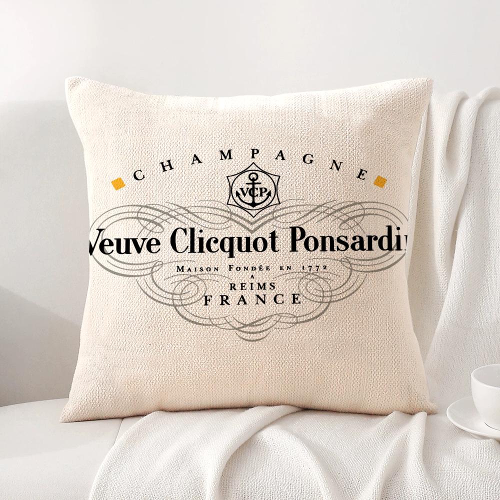 Роскошная V-Veuve C-Clicquot Наволочка Натуральный Лен Органическая Ткань Двусторонняя Печать Диван Домашний Декор Подарок Наволочка