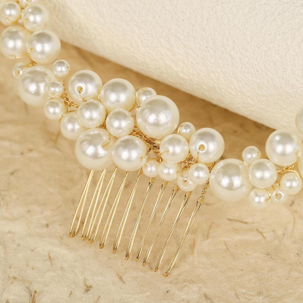 Винтажный жемчужный свадебный гребень для волос - элегантный свадебный аксессуар ручной работы для женщин