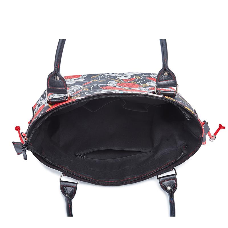 Fashion Rose Flower Gothic Handbags Women Halloween Gift Gothic Handbag Bags Great Quality Canvas Bag Ins Girls Skeleton Skulls