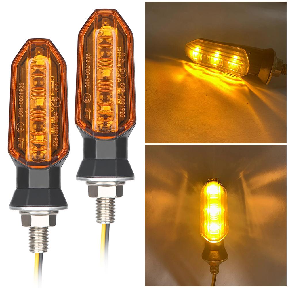 2pcs Motorcycle Turn Signals 3LED Universal High Bright Indicators Light Flashing Lights Amber Blinker Tail Lamp