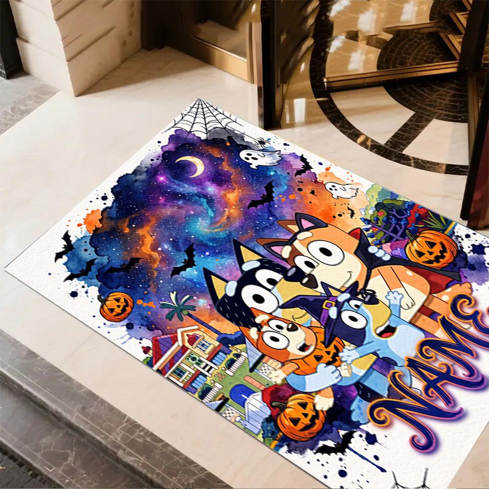 Halloween Friends Trick-or-treat Personalized Text Carpet Design for Entryway Bedrooms Game Room Study room Anti-slip Rug Decorate Offices