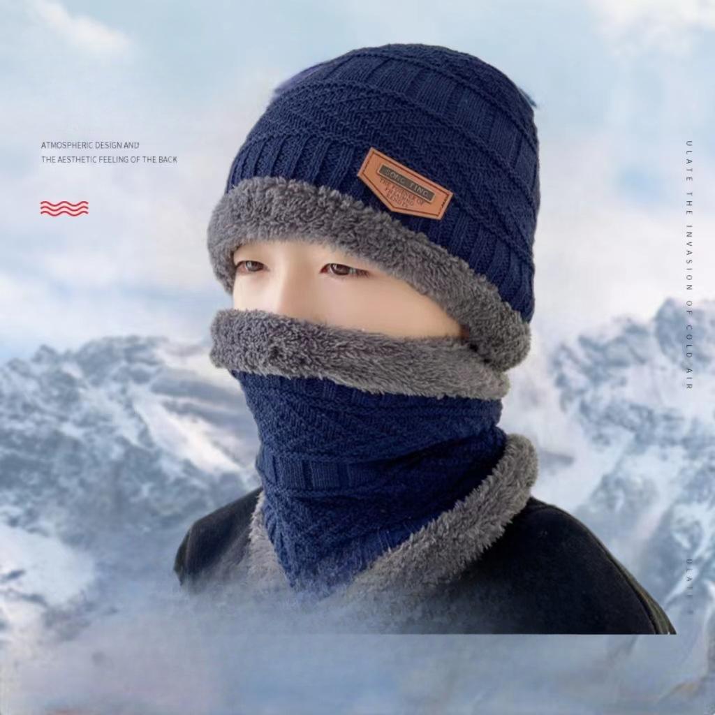 Детская шапка со стрелками, зимняя теплая вязаная шапка для мальчиков и девочек, шарф, маска с лыжным воротником, хлопковая плюс бархатная шапочка