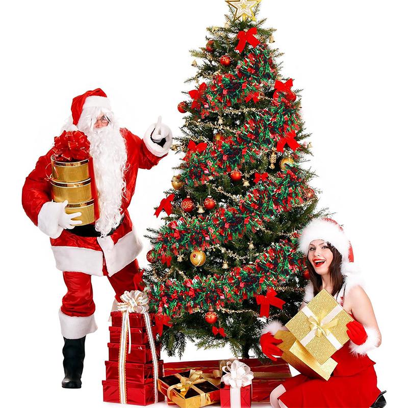 1PC Ribbons Celebrate Colorful Strips Party Decoration Pleasant Red and Green Aesthetic Christmas Festival Atmosphere 2M