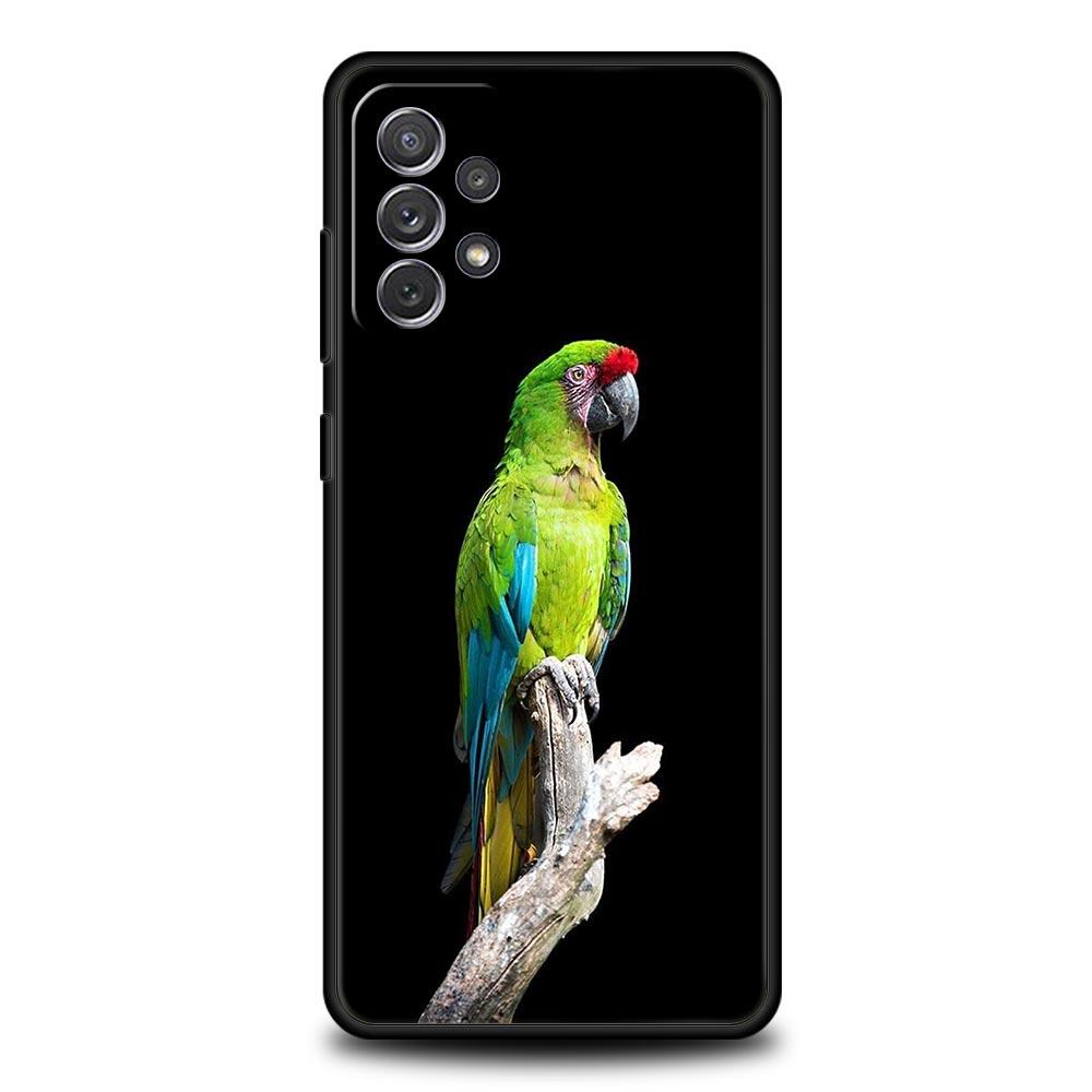 Чехол для телефона попугай для Samsung A51 A71 A72 A21S A12 A11 A15 A25 A31 A41 A23 A33 A53 A73 A03S A05S A13 5G A35 A55