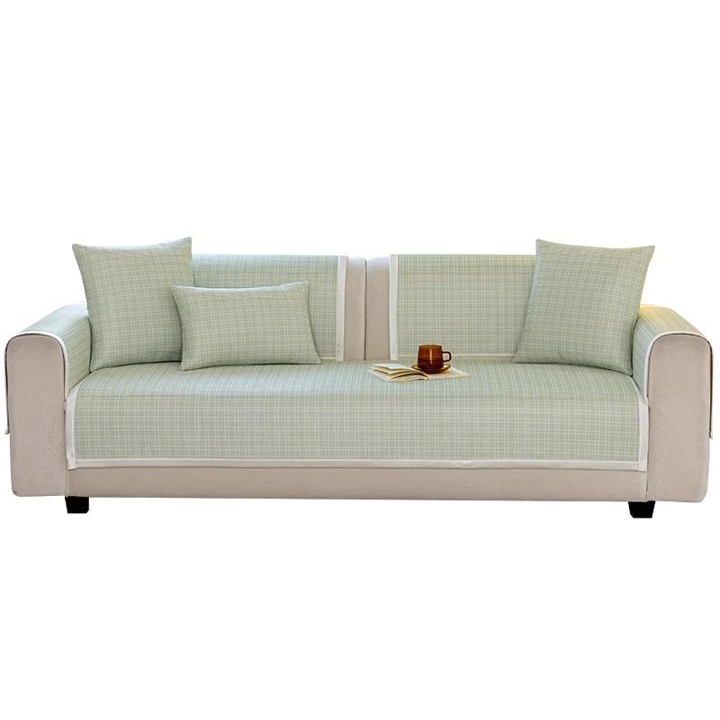 Ice Silk Sofa Cushion  New Summer Mat Seat Cushion High-End All-Inclusive Sofa Cover Straight Row Washable Cover