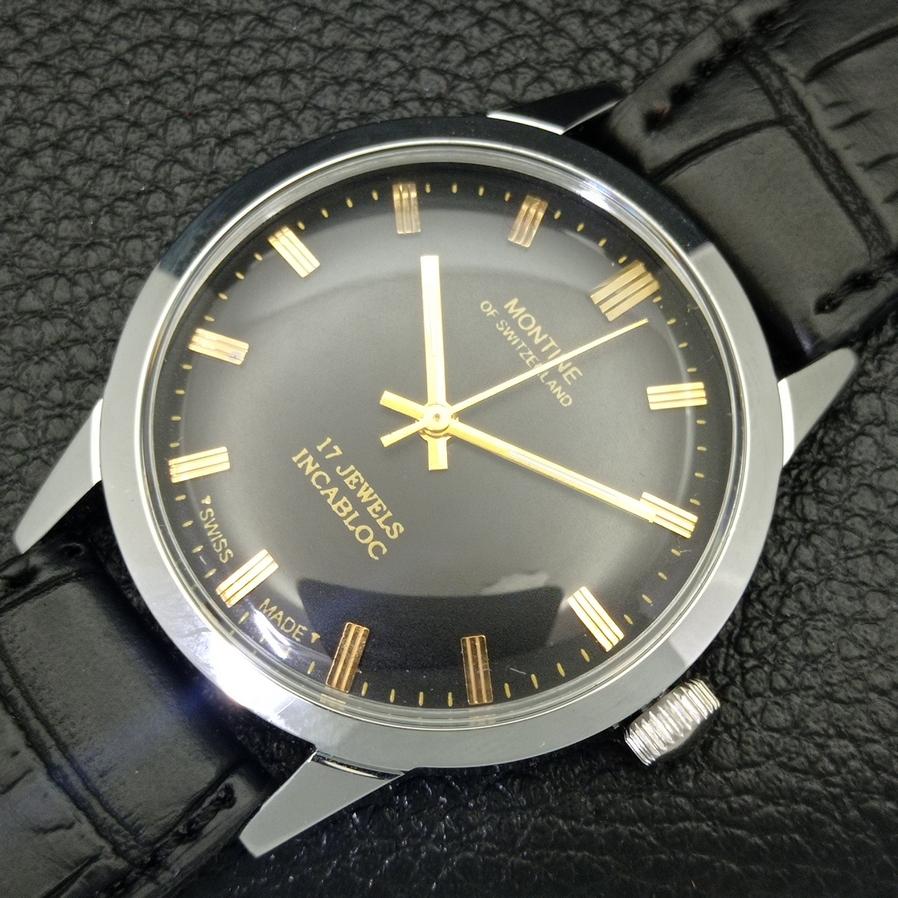 ВОССТАНОВЛЕННЫЕ МУЖСКИЕ НАРУЧНЫЕ ЧАСЫ MONTINE 17 JEWELS С РУЧНЫМ ЗАВОДОМ a427455-2 RL-a427455