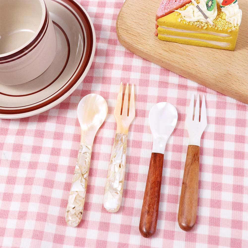 Creative Condiment Scoop Coffee Tableware Caviar Fork Shell Spoon Teaspoon Ice Cream Dessert Spoon