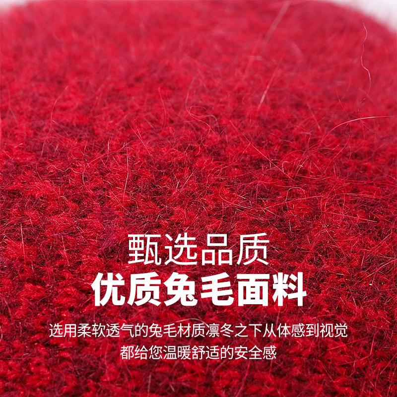 Шерстяная шапка, утолщенная шапка из кроличьего пуха «бабушка», теплая шапка, осенне-зимняя шапка для мамы, женская вязаная шапка от холода