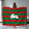 Rabbitohs Print Flannel Blanket High Quality Warm Comfortable Cover for All Seasons Perfect for Gifts Home Decor