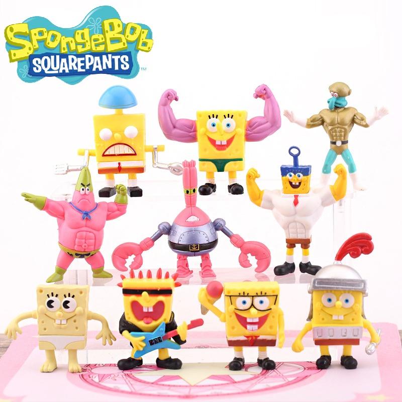 Spongebob Muscle Cake Figurines Set Of 10 Pvc Characters