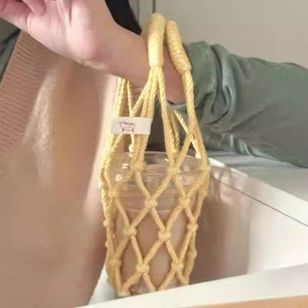 2 шт., полые сумки для бутылок с водой, плетеная сетчатая сумка для стаканов с водой, вязаный крючком держатель для стакана, хранение зонтика