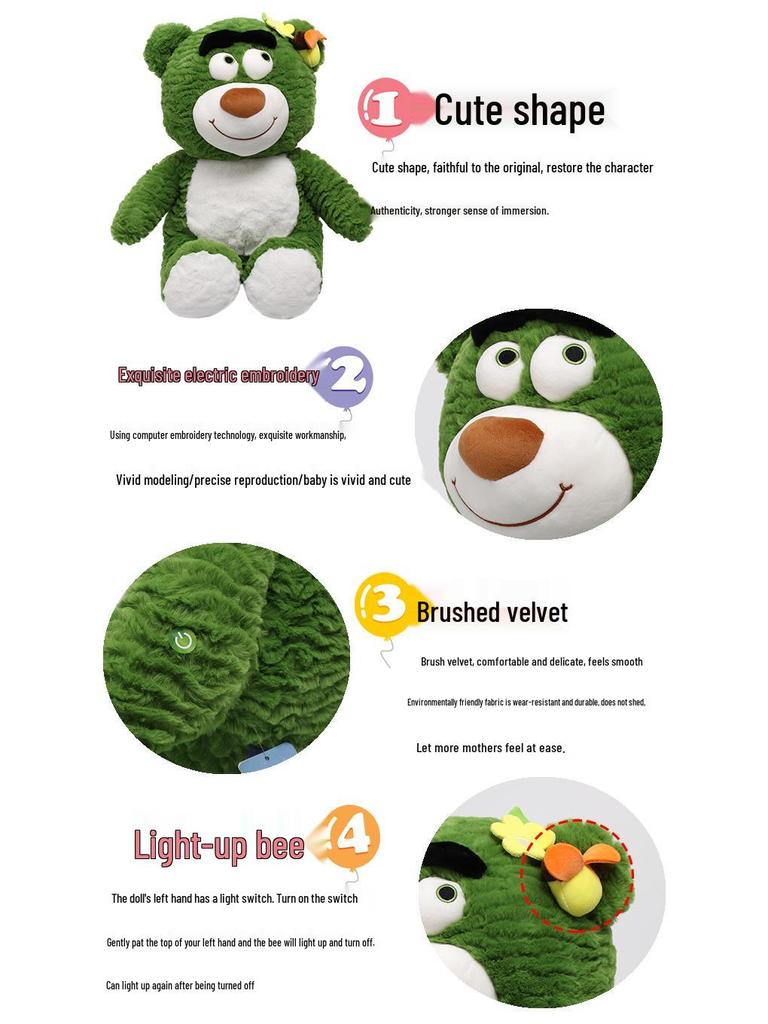 Light-Up Googly-Eyed Firefly Teddy Bear Plush Toy