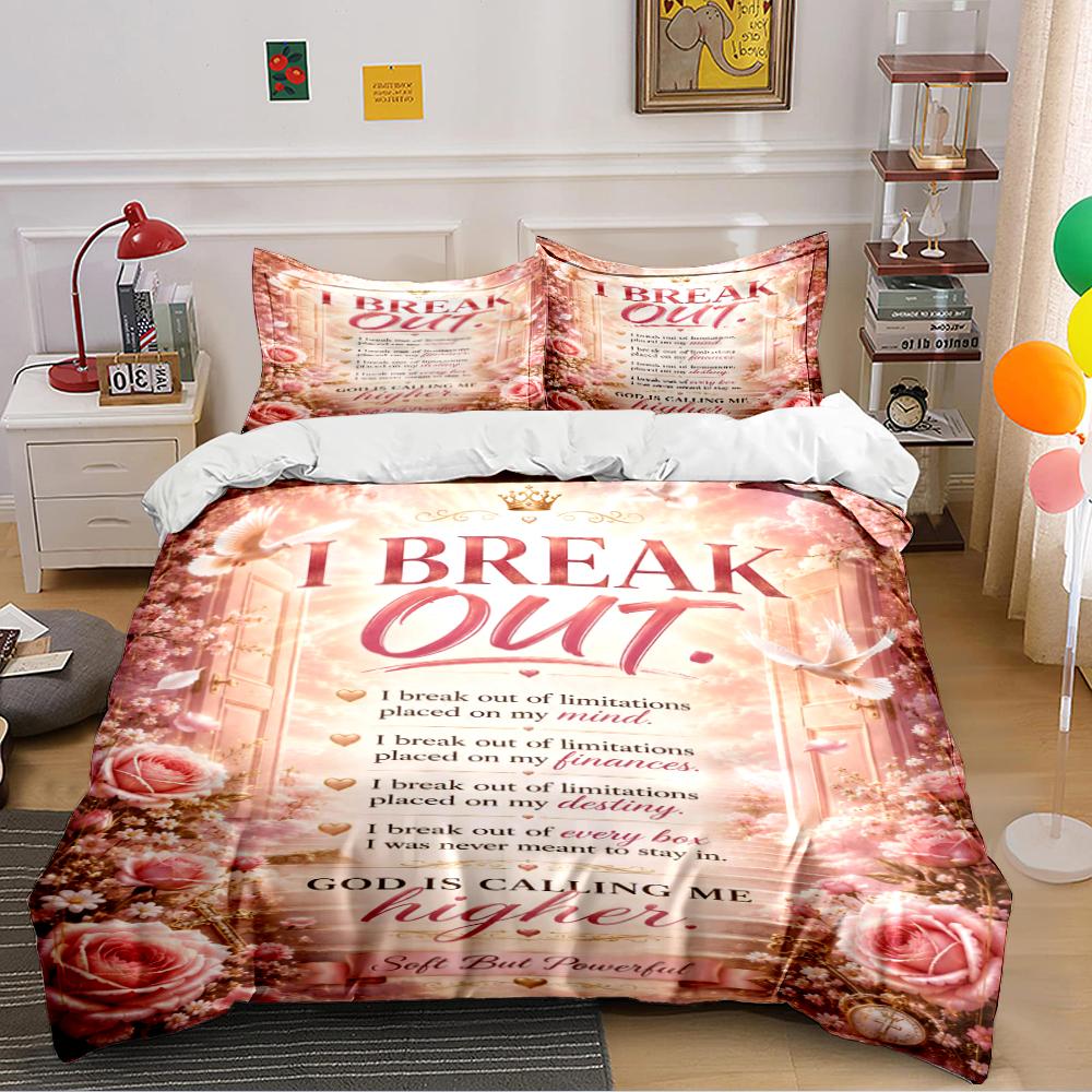 "I Break Out Inspiring Bedding Set" Bedding set (1 duvet cover, 2 pillowcases, duvet not included)