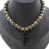Stones and Minerals. 8mm Dalmatian Jasper Bead Necklace + 4 8mm Lava Beads. Chain Necklace for Women, Men. Custom Size