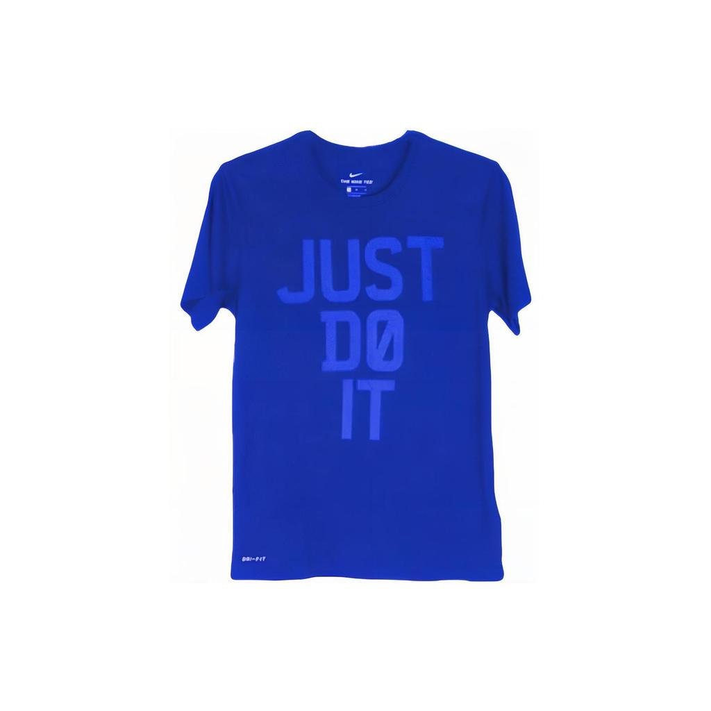 Nike Повседневная спортивная футболка с круглым вырезом и коротким рукавом с буквенным принтом, мужские топы, синяя 904607-455