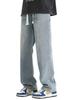 VICALLED Wide Leg Denim Loose Fit with Adjustable Plus All Loose Fit Men's Pants, Drawstring, Sizes, Season, Spring, Summer, Autumn, Winter,