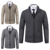 Мужской модный свитер с воротником на молнии и лацканами, облегающий теплый уютный вневременной повседневный утолщенный кардиган, куртка