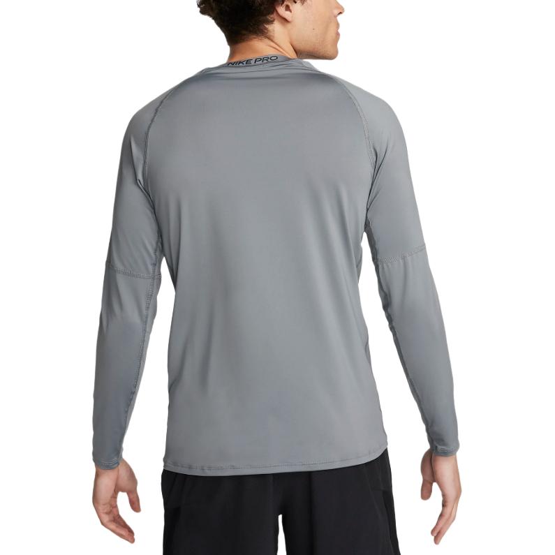 Nike Dri-FIT Slim Long-Sleeve Fitness Top Plain Logo Print Crew Neck Pullover T-Shirt Men Tops Gray FB7926-084