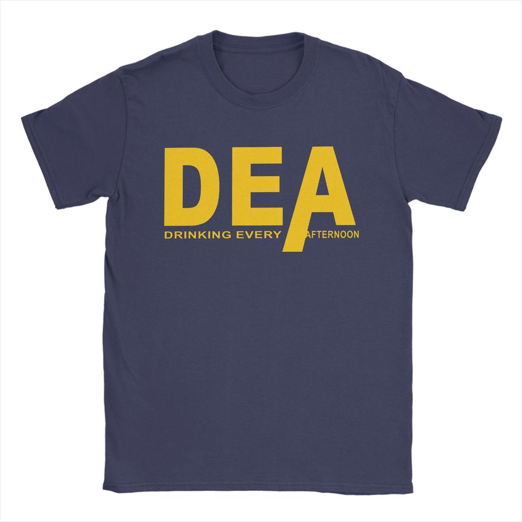 Vintage DEA Drinking Every Afternoon TShirts Unisex O Neck Cotton T Shirt Short Sleeve Tees Plus Size Clothing