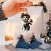 Cat Pendant Car Ornament Hanging Realistic Animal Cat Rearview Mirror Hanging Decor Acrylic Car Charm Party Festival Gift for Car Lovers