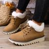 Women's Winter Low-Cut Snow Boots - Plus-Size, Fleece-Lined, Lace-Up, Warm