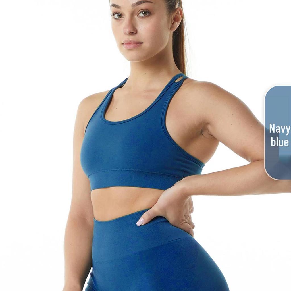 Женский бесшовный плиссированный комплект для йоги из двух частей: Завышенная талия, облегающий крой для фитнеса на открытом воздухе