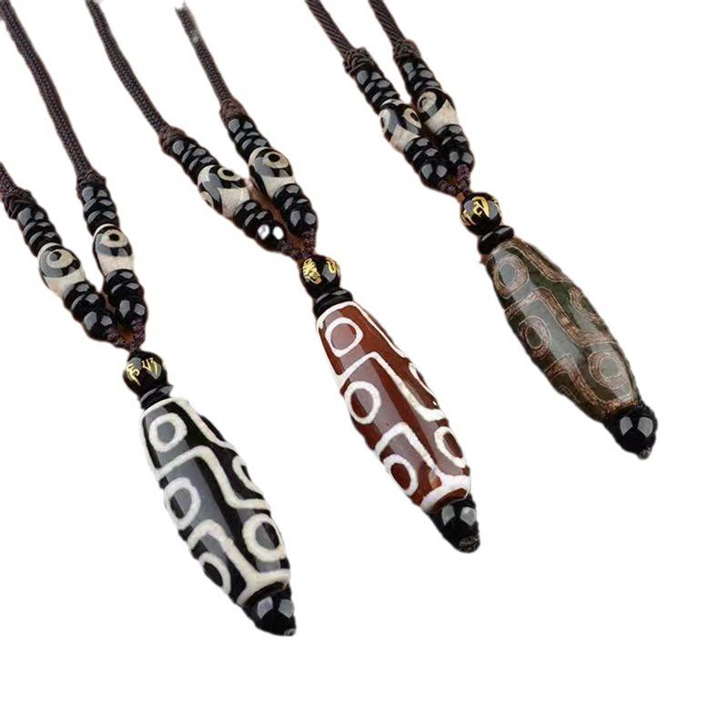 Тибетские бусины Дзи с девятью глазами, винтажный универсальный тибетский кулон с бусинами Будды