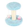 Cat Scratching Post Interactive Soft Plush 2 Layers Sisal Rope Scratcher Tree for Indoor Cats