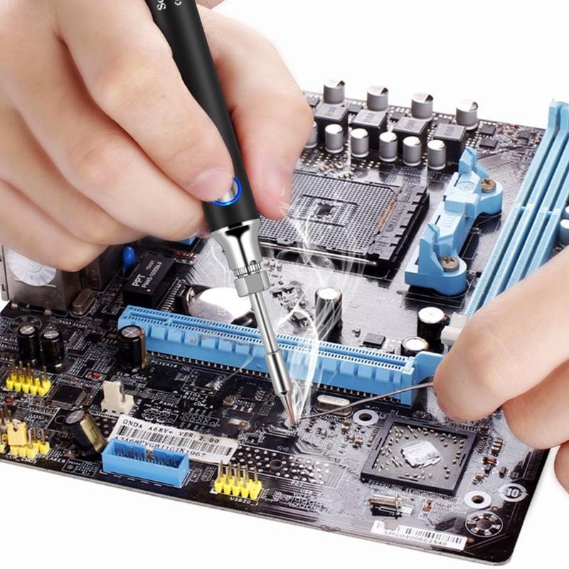 Мини сварочный аппарат Паяльник для проволоки Для ремонта электроники Регулируемая температура Наконечник Легкий Алюминиевый