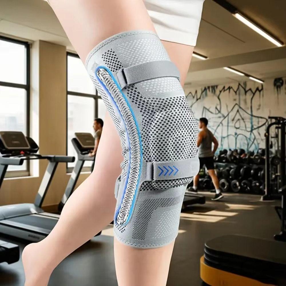 Leg Brace Protector Nylon Knee Brace Breathable Silicone Patella Strap Sports Knee Pads Fitness